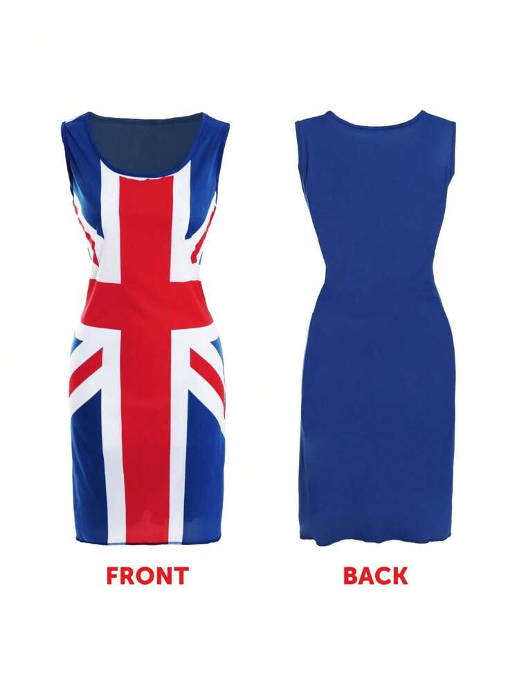 Vestido De La Bandera Británica Y Peluca Roja Para Mujer - Disfraz Brit Pop De Los 90 - Talla XXL (UK 20-22) - Perfecto Para Eventos Del Jubileo Y Día VE