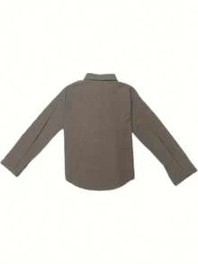 Áo sơ mi dài tay thường ngày dáng dài vừa phải phong cách Hồng Kông cổ điển dành cho nữ - Xám - Xem 5