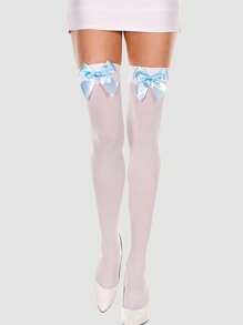 5/3/1 双性感红色蝴蝶结过膝袜，白色蝴蝶结过膝袜，适合圣诞节、万圣节 - 彩色 - 查看 8