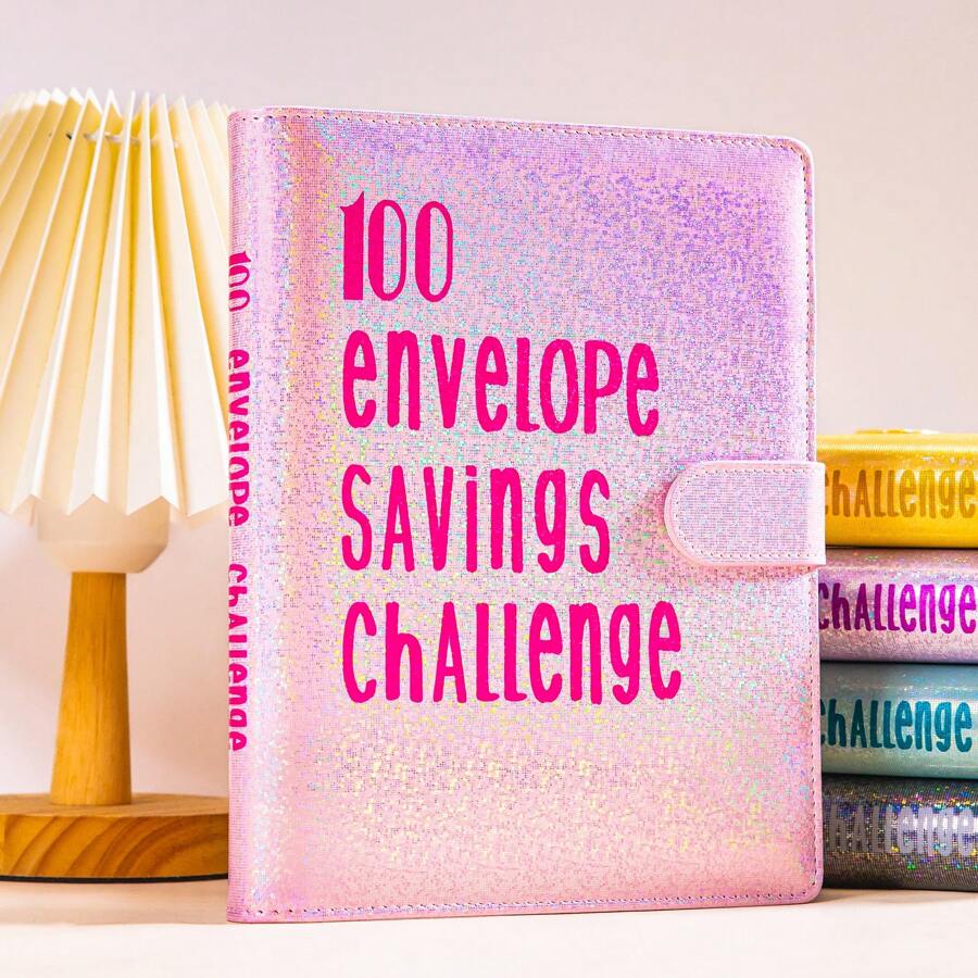 省钱活页夹 100 个口袋预编号、A5 省钱挑战书、100 个省钱挑战信封、省钱预算活页夹（带现金信封）、省下 5050 美元的激励过程