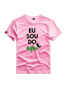 Custom Printed T-Shirt 100% Cotton Country T-Shirt - - 粉色 - 查看 1