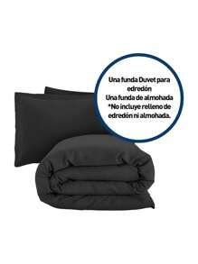 Duvet Cover Set For Single Duvet - Black - View 2