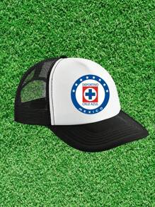 gorra Cruz Azul trailero malla moda - Blanco y Negro - Ver 1