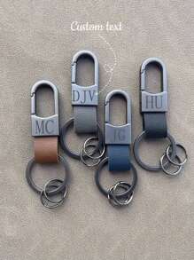 1 件定制激光雕刻名字钥匙扣，简约金属皮带夹，父亲节和母亲节的理想礼物