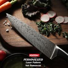 KONOLL 3/7 件套，高端厨师刀套装，配备德国刀片和人体工学手柄的专业厨房刀具系列，面包刀，多用途刀，水果刀，厨房用品 - 3 件組刀具 - 查看 4