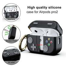 1 pieza Funda protectora de silicona con diseño de consola de videojuegos retro para AirPods Pro y Pro 2, cubierta antideslizante y amigable con la piel, regalo de cumpleaños - Blanco - Ver 2