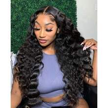 Lace Front Wigs Glueless Wigs Human Hair Pre Plucked Pre Cut Loose Deep Wave Lace Front Wigs Human Hair 4x4 HD Lace Closure Wigs Human Hair For Black Women Glueless Deep Wave Wig - Tự nhiên & Đen - Xem 8