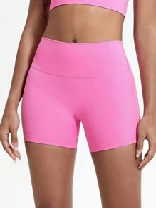 1件装瑜伽运动裤户外健身跑步训练短裤高腰透气骑行短裤