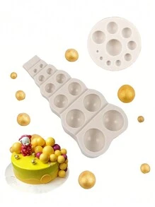 Khuôn silicon hình ngọc trai mộng mơ: Hình cầu 3D, bán cầu và hình trụ, thích hợp để trang trí bánh, làm sô cô la, kẹo cao su và đất sét mềm. - Màu be - Xem 9