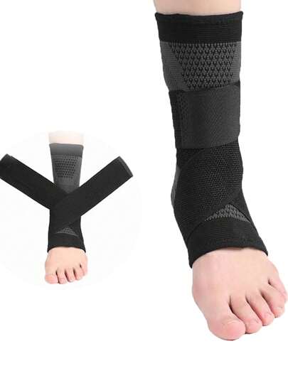 1 pieza Tobillera deportiva elástica ajustable para exteriores, envoltura elástica de compresión para el tobillo protector para hombres y mujeres, fitness