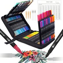 1set Colored Double Head Marker Pen, Modern Marking Pen For Students