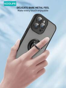 1 Stück Koolife hautfreundliche Rotationsring Handyhülle mit eingebautem Linsenfilm, beidseitig matter PC+TPU kompatibel mit iPhone 13/13Pro/13ProMax/14/14Plus/14Pro/14ProMax/15/15Pro/15Plus/15ProMax - Graphitschwarz - Übersicht 8