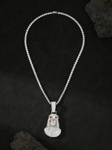 1 chiếc Bling Iced Out Platinum Mạ Vàng Hip Hop Nam Trang Sức Bé Trai Micro Pave 5A Cubic Zirconia CZ Mặt Dây Chuyền Chúa Jesus Lớn Chất Lượng Cao 4mm 20 inch Dây Chuyền Tennis Kèm Hộp Quà Tặng Cho Rapper - Hiphop - Xem 8