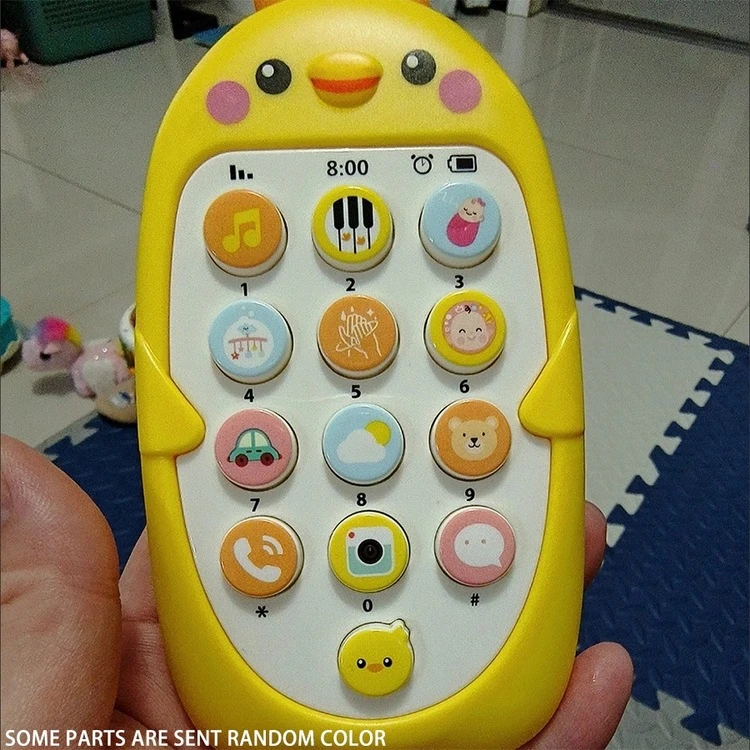 1 pieza Juguete de teléfono móvil de pollo de dibujos animados para juego de simulación, juego interactivo para niños pequeños, regalo de cumpleaños para niños - Azul - Ver 9