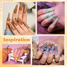 Lavender Violets Gel-Nagellack, 25 Stück, Blühendes Gel/Basis/glänzend/matt, Decklack, Punktier-/Zeichnungs-Nagelpinsel, Maniküre, Frühherbst, Orange-Grün, Farbwechsel, Katzenaugen-Effekt, Magnete, UV-LED-Lack, C404