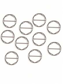 10 chiếc kẹp khăn lụa sang trọng - Khóa kim loại tròn thời trang, kẹp cà vạt áo phông cho phụ nữ, giá đỡ quấn quần áo, dễ sử dụng, phụ kiện thời trang - Nhiều màu - Xem 17