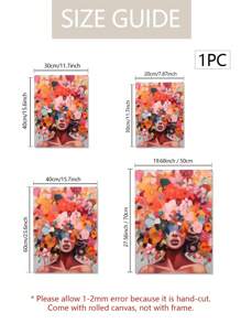 1 Stück ungerahmtes Leinwand Poster, Blumen und Frauenporträts, Leinwand Wandkunst, Wandkunstgeschenke für Schlafzimmer, Büros, Wohnzimmer, Cafés, Bars, Wanddekoration, Heim- und Wohnheimdekor