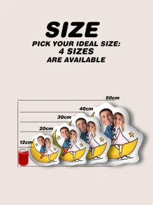 1個個性化造型枕頭,帶照片的有趣禮物,訂製情侶照片浪漫舒適可愛的月亮枕頭,適合送給男女情侶的生日、紀念日、情人節、畢業、婚禮、母親節、父親節、聖誕節的獨特禮物。 - 款式2 - 查看 4