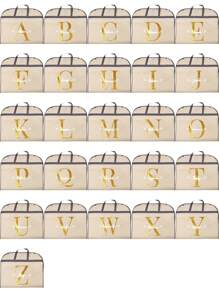 1pc Customized Portable Dustproof 1pc 1pc Clothing Covers Personal Tailor Nonwovens Waterproof Clothes Dust Cover Tote Bags Personalized Custom Pattern Name Initials A To Z Letter Clothes Dust Case Dress Protector Garment Bags Outdoors Close Organizer Dress Cover Suit Coat Storage Bag Garment Bags Wardrobe Hanging Garment Protector Cover Bag