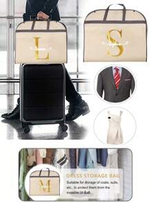 1pc Customized Portable Dustproof 1pc 1pc Clothing Covers Personal Tailor Nonwovens Waterproof Clothes Dust Cover Tote Bags Personalized Custom Pattern Name Initials A To Z Letter Clothes Dust Case Dress Protector Garment Bags Outdoors Close Organizer Dress Cover Suit Coat Storage Bag Garment Bags Wardrobe Hanging Garment Protector Cover Bag