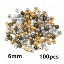 50-200pcs Hollow 6-10mm Diameter Beads Spacer Beading Bead Charms For DIY Jewelry Making Accessories - Spacer Beads - View 19
