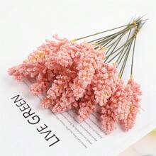 6 piezas - Flores de plástico en forma de espigas de trigo, decoración de boda y fiesta, manualidades de ramos, decoración para el hogar, decoración de jardín - Multicolor - Ver 9