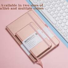 A6 PU 皮革笔记本记事本带丝带页标和笔架槽适合女士男士日记本书写 - 14.48 x 9.9 cm - 查看 5