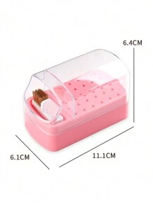 2 In 1 Nail Drill Bit Holder And Nail Drill Bits Cleaner Brush Case, 30 Holes Nail Drill Bits Organizer Display Stand Container Box, Manicure Drill Cleaning Brush, Professional Nail Tools