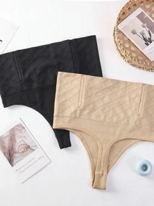 قطعة واحدة سيدات شكل الجسم السيطرة على البطن السراويل مع تصميم سروال شكل الفتاة ، مناسب للارتداء اليومي ، كندر - الأسود - مشاهدة 3