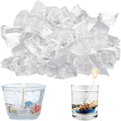 500g/1kg Cire de gelée transparente, cire de gel pour la fabrication de bougies maison, matériaux faits main, cire de bougie en gel cristallin, pour la fabrication de bougies et fournitures de bougies parfumées faites main