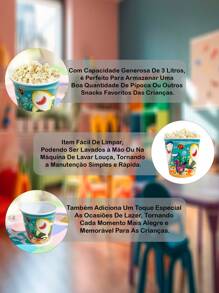 3 Litre Popcorn Jar For Children, Children's Theme, Ideal For Parties - 海洋 - 查看 2