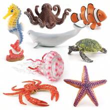 1pc/8pcs Realistic Sea Life Animal Model Toys