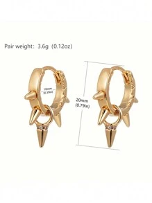 1 Pair Unisex Gothic Style Citrus Shaped Stud Earrings, Hip-Hop Earrings For Party/Club - Gold - View 5
