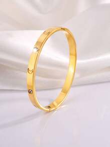 Camhanno 1 Chiếc Vòng Tay Bằng Thép Không Gỉ Thời Trang Sang Trọng Nhẹ Nhiều Kiểu Dáng Làm Quà Tặng Cho Bạn Gái Của Bạn - Vàng - Xem 15