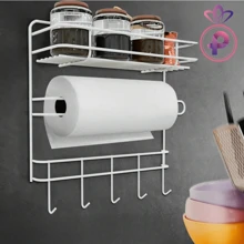 Ideal Kit Premium Set Organizer For Spices And Condiments With Paper Towel Roll Holder And Hooks - Multipurpose Wire With Condiment And Utensil Holder - 黑色 - 查看 7