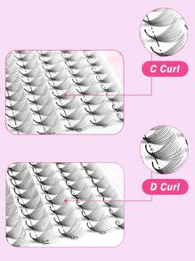 CoMango 300Fans 3D/6D/10D/12D/14D/16D 纤细预制卷扇形进口材料蓬松睫毛预制睫毛延长所有尺寸扇形睫毛簇、睫毛簇、单根睫毛、睫毛、假睫毛 - C - 查看 4