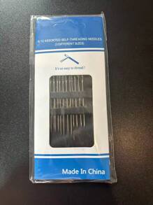 1box,12 PCS Needles, Assorted Self Threading Needles Sewing Needles, Multi-Size Side Opening Stainless Steel Darning Sewing Household Hand Tools The Needle Packaging Is Sent Randomly, Tools For Men