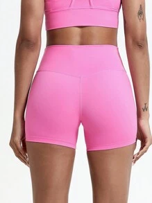 1件装瑜伽运动裤户外健身跑步训练短裤高腰透气骑行短裤