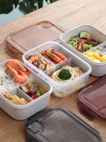 1pc 3-Compartment Bento Lunch Box, Bento Box Adult Lunch Box, Adult/Student Lunch Container,Microwave Safe, Anti-Scald, Leak-Proof Bento Box,Adult/Student Lunch Container, Microwave Heating/Dishwasher Cleaning, Suitable For School, Work, Travel And Camping School Supplies,Back To School - Multicolor - View 1