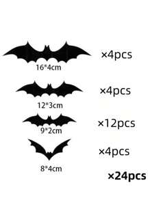 12/24/48/60/72/120pcs Halloween Decorations Bat Wall Decals Party Supplies Indoor Outdoor Halloween Decor Fall Autumn,Christmas