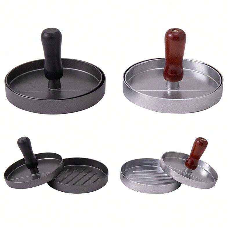 Presse à Hamburger - Moule Anti-Adhésif - Épaisseur Réglable - Aluminium - Pour BBQ - 8