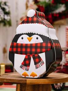 1件家居生活用品圣诞节卡通雪人铁盒姜饼人饼干盒圣诞老人糖果盒礼品盒硬币罐储物盒圣诞装饰用品 - 彩色 - 查看 13