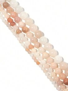 天然粉瑪瑙圓形珠子散珠，適用於珠寶製作，適合DIY手鍊項鍊，有4mm、6mm、8mm、10mm可選 - 粉色 - 查看 6