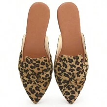 Women's Mule Flats Moccasin Shoes Muller Pointed Toe With Leopard Print - 彩色 - 查看 4