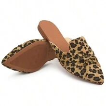 Women's Mule Flats Moccasin Shoes Muller Pointed Toe With Leopard Print - 彩色 - 查看 2