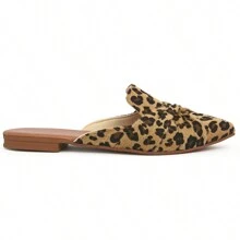 Women's Mule Flats Moccasin Shoes Muller Pointed Toe With Leopard Print - 彩色 - 查看 3