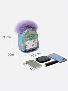 Little Monster Leather Backpack Daily Bag Fashion Compact Shoulder Bag Cute Decor With Furry Hair And Feet,Purple - Purple - View 5