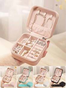 1pc Jewelry Box, Jewelry Display Box, Jewelry Storage Box, Portable Jewelry Box, Mini Jewelry Box, Simple Jewelry Box, Elegant Jewelry Display Box, Fashion Jewelry Storage Box, Detachable Jewelry Box, Travel Jewelry Box, Accessory Storage & Display Box, For Women - Multicolor - View 12