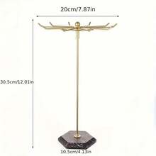 轻质奢华铁艺饰品架，可拆卸旋转金属珠宝展示架，简约家居珠宝收纳架 - 多色 - 查看 7