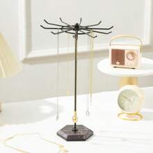 轻质奢华铁艺饰品架，可拆卸旋转金属珠宝展示架，简约家居珠宝收纳架 - 多色 - 查看 6